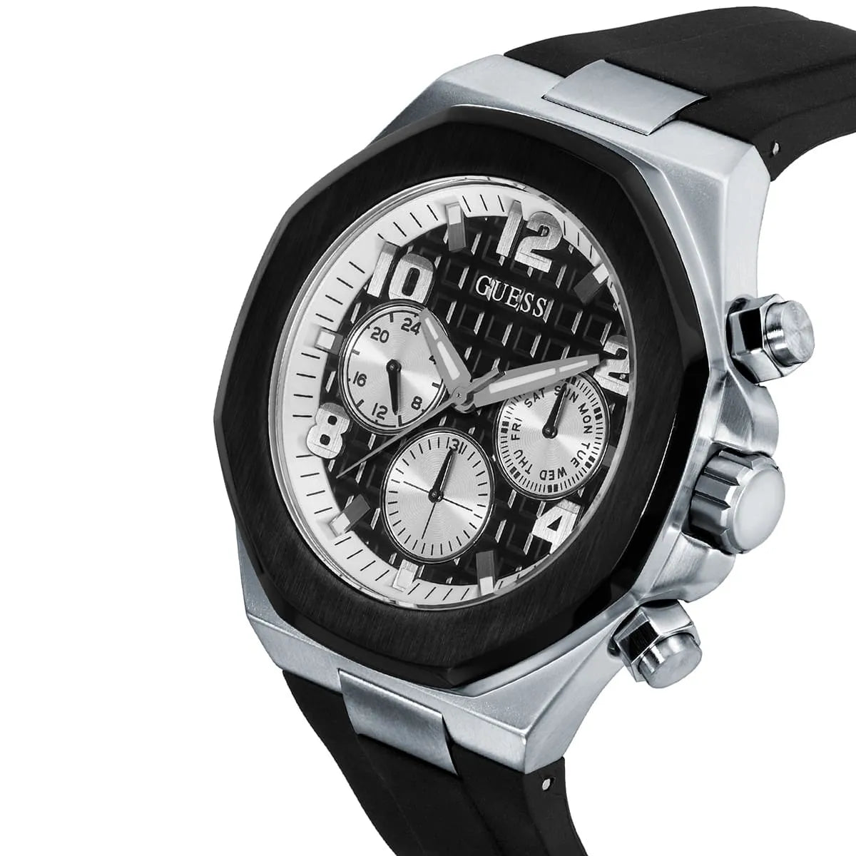 Men's GUESS Black 2-Tone Multi-function Watch - GW0583G1